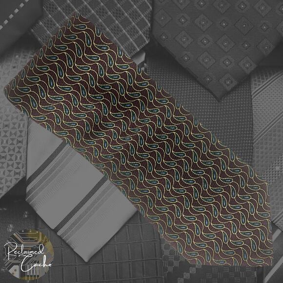 Brown Peacock Paisley Tie - Picture 1 of 5